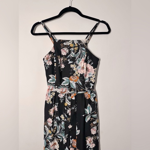 Floral Short Romper with Open Maxi Dress in Navy - Picture 2 of 7